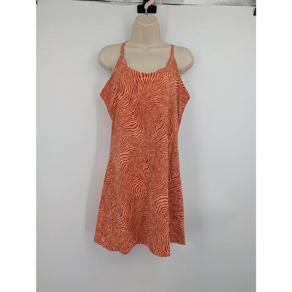 Outdoor Voices Dresses & Skirts - Outdoor Voices Orange Zebra Print Exercise Dress/Shorts XL Pickleball Hiking